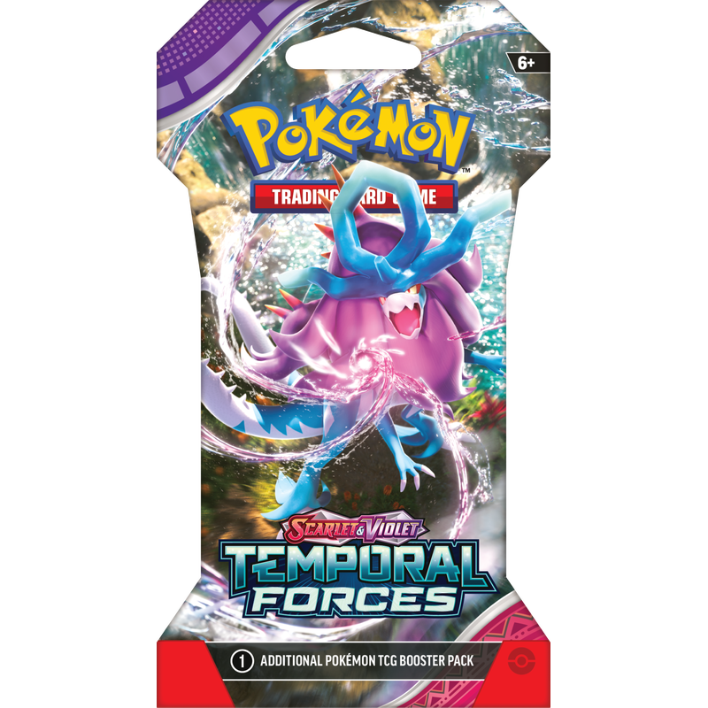 Pokémon TCG : Pack booster avec pochette Scarlet & Violet-Temporal Forces