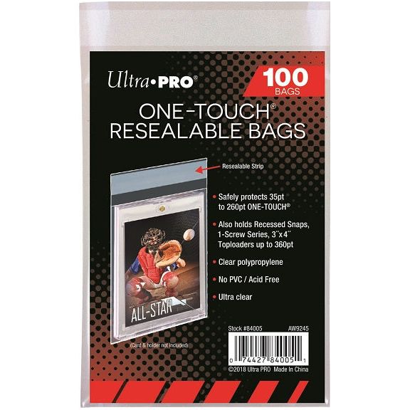 Ultra Pro One Touch Resealable Bags 100ct - Sleeve