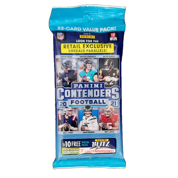 2021 Panini Contenders Football - Jumbo Value Pack (Emerald Parallels)